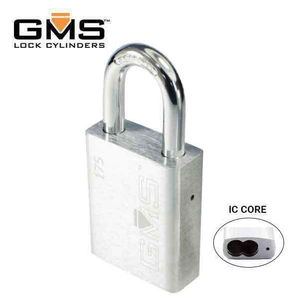 Gms GMS:Small format IC padlock, 1-3/4 wide, 4 shackle, less cylinder GMS-ICP1754